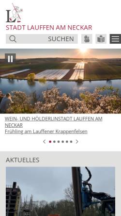 Vorschau der mobilen Webseite www.lauffen.de, Stadt Lauffen am Neckar