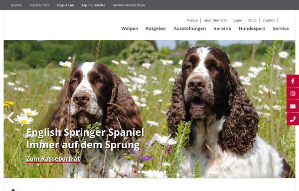 Vorschau von www.vdh.de, Verband für das Deutsche Hundewesen