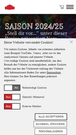 Vorschau der mobilen Webseite www.semperoper.de, Sächsische Staatsoper