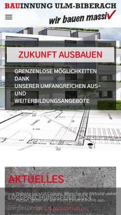 Vorschau der mobilen Webseite bauinnung-ulm-biberach.de, Bauinnung Ulm-Biberach