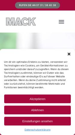 Vorschau der mobilen Webseite www.mack-ulm.de, Mack Sanitär