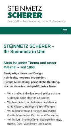 Vorschau der mobilen Webseite steinmetz-scherer.de, Scherer, Steinmetz