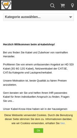 Vorschau der mobilen Webseite www.al-kabelshop.de, AL Kabelshop, Inh. Holger Kukla