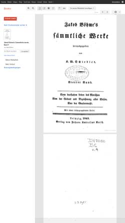 Vorschau der mobilen Webseite books.google.de, Böhme, Jakob, Sämtliche Werke, Bd. 4
