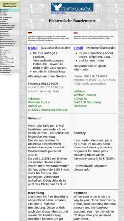 Vorschau der mobilen Webseite www.wolfram-zucker.de, Elektronische Bauelemente, Wolfram Zucker