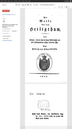Vorschau der mobilen Webseite books.google.de, Eckartshausen, Karl von, Die Wolke über dem Heiligtum