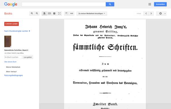Vorschau von books.google.de, Jung-Stilling, Johann Heinrich, Sämmtliche Schriften Bd. 2