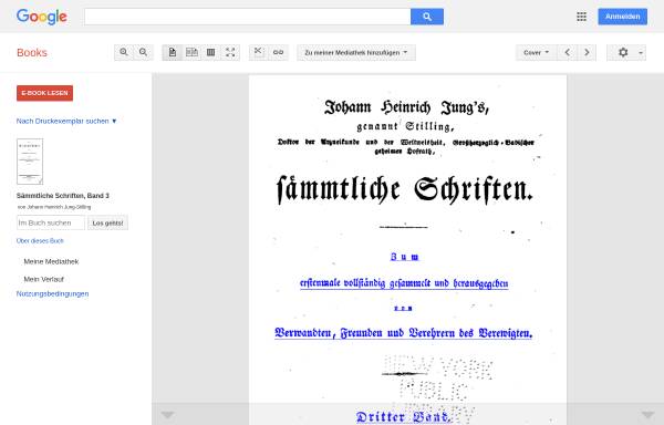 Vorschau von books.google.de, Jung-Stilling, Johann Heinrich, Sämmtliche Schriften Bd. 3