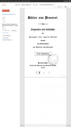 Vorschau der mobilen Webseite books.google.de, Kerner, Justinus., Blätter aus Prevorst. Erste Sammlung