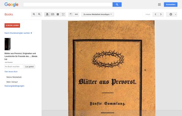 Vorschau von books.google.de, Kerner, Justinus., Blätter aus Prevorst. Fünfte Sammlung