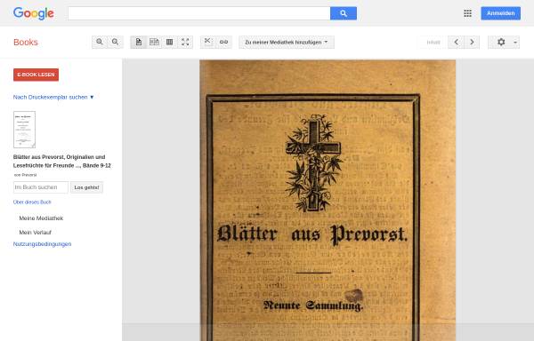 Vorschau von books.google.de, Kerner, Justinus., Blätter aus Prevorst. Neunte Sammlung