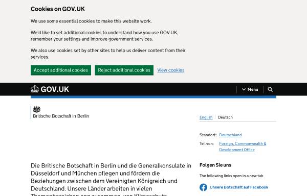 Vorschau von www.gov.uk, Britische Botschaft in Berlin