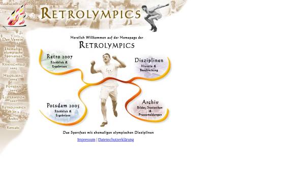 Vorschau von www.retrolympics.de, Verein zur Förderung ehemaliger olympischer Sportarten e.V.