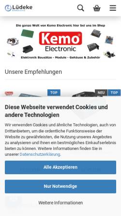 Vorschau der mobilen Webseite www.luedeke-elektronic.de, Lüdeke Elektronic
