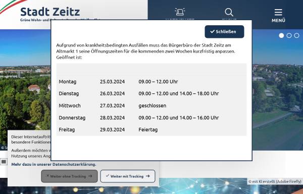 Vorschau von www.zeitz.de, Stadt Zeitz