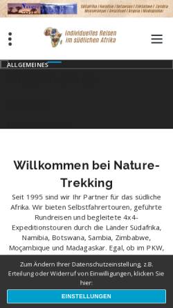 Vorschau der mobilen Webseite nature-trekking.com, Nature Trekking