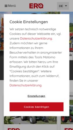 Vorschau der mobilen Webseite www.ero-weinbau.de, ERO-Gerätebau GmbH