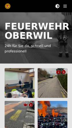 Vorschau der mobilen Webseite www.feuerwehr-oberwil.ch, Feuerwehr Oberwil