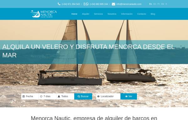 Vorschau von www.menorcanautic.com, Menorca-Nautic Yacht Charter