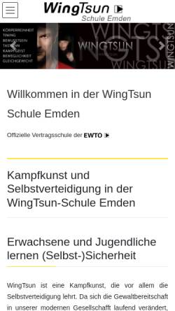 Vorschau der mobilen Webseite wingtsun-emden.de, EWTO-Schule Emden