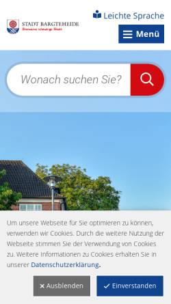 Vorschau der mobilen Webseite bargteheide.de, Stadt Bargteheide