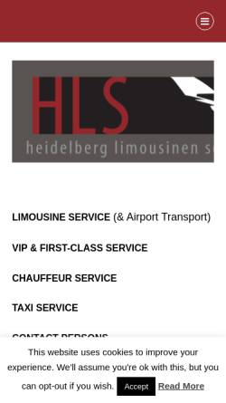 Vorschau der mobilen Webseite www.hls-heidelberg.de, HLS - Heidelberg Limousinenservice