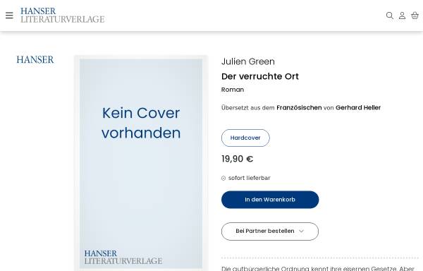 Vorschau von www.hanser-literaturverlage.de, Julien Green: Der verruchte Ort