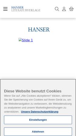 Vorschau der mobilen Webseite www.hanser-literaturverlage.de, Julien Green: Die Sterne des Südens