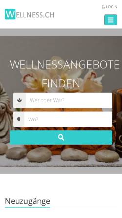 Vorschau der mobilen Webseite www.wellness.ch, Wellness Portal Schweiz