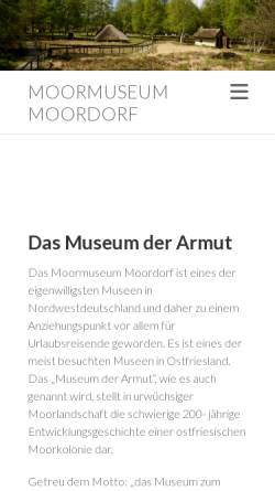 Vorschau der mobilen Webseite moormuseum-moordorf.de, Moormuseum Moordorf e.V.