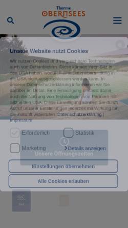 Vorschau der mobilen Webseite www.therme-obernsees.de, Therme Obernsees