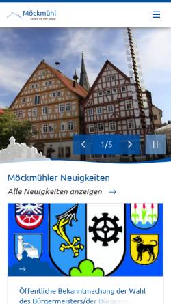 Vorschau der mobilen Webseite www.moeckmuehl.de, Möckmühl