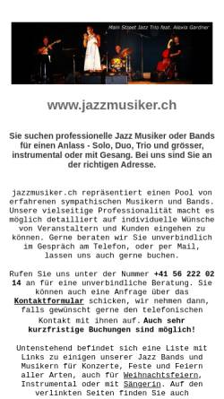 Vorschau der mobilen Webseite www.jazzmusiker.ch, jazzmusiker.ch