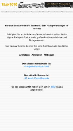 Vorschau der mobilen Webseite www.teamtoto.de, Teamtoto