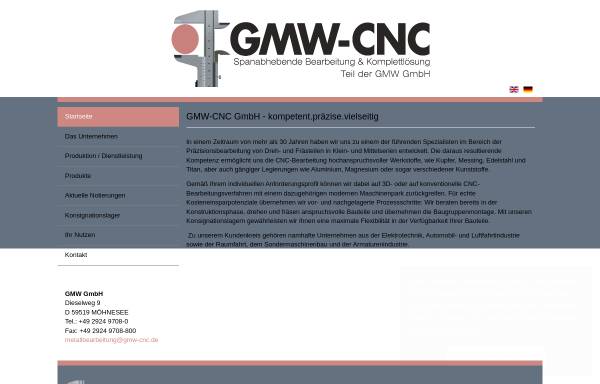 Vorschau von www.gmw-cnc.de, GMW-CNC GmbH