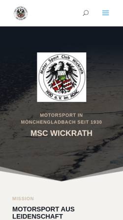 Vorschau der mobilen Webseite www.msc-wickrath.de, Motor Sport Club Wickrath 1930 e.V. im ADAC