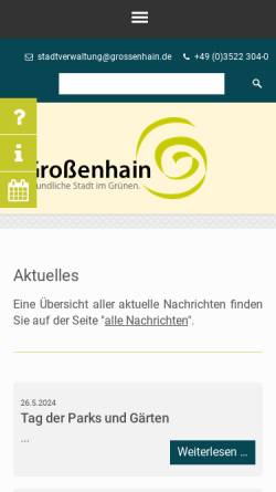Vorschau der mobilen Webseite www.grossenhain.de, Stadt Großenhain