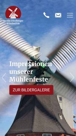 Vorschau der mobilen Webseite www.vereingoetzbergerwindmuehle.de, Verein Götzberger Windmühle e.V.