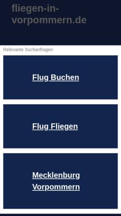 Vorschau der mobilen Webseite www.fliegen-in-vorpommern.de, Fliegen in Vorpommern
