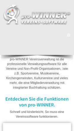 Vorschau der mobilen Webseite www.pro-winner.de, pro-WINNER GmbH