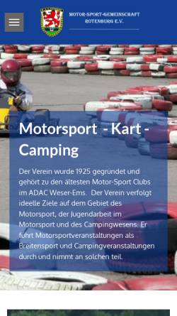 Vorschau der mobilen Webseite www.msg-rotenburg.de, Motor-Sport-Gemeinschaft Rotenburg (MSG)