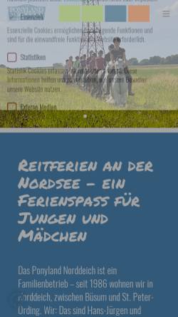 Vorschau der mobilen Webseite www.ponyland-norddeich.de, Seaside Ponyland Norddeich