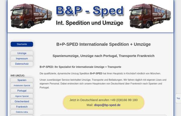 Vorschau von www.bp-sped.de, B & P - Sped