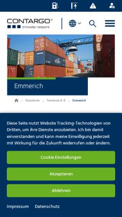 Vorschau der mobilen Webseite www.rheinwaal.de, Rhein Waal Terminal GmbH Emmerich
