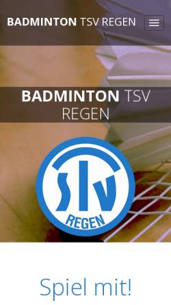 Vorschau der mobilen Webseite www.badminton-regen.de, TSV Regen, Badminton