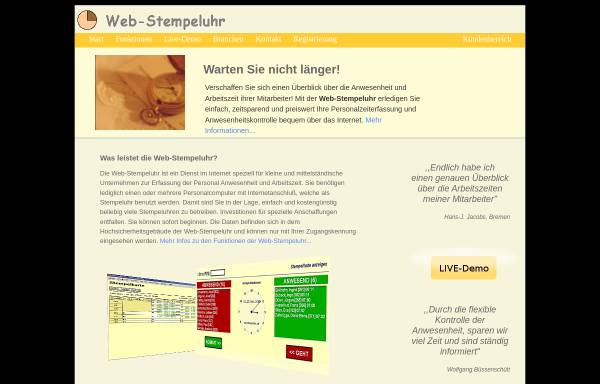 Vorschau von web-stempeluhr.de, D&K GbR-Online-Dienste im Internet