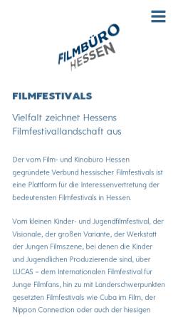 Vorschau der mobilen Webseite www.filmfestivals-hessen.de, Filmfestivals Hessen