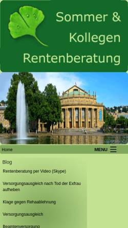 Vorschau der mobilen Webseite www.sommer-und-kollegen.de, Rentenberater Sommer