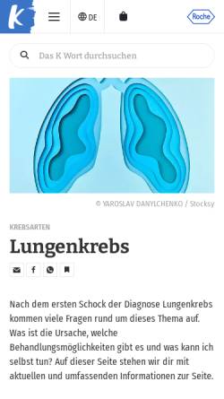 Vorschau der mobilen Webseite www.der-zweite-atem.de, Der zweite Atem - Leben mit Lungenkrebs