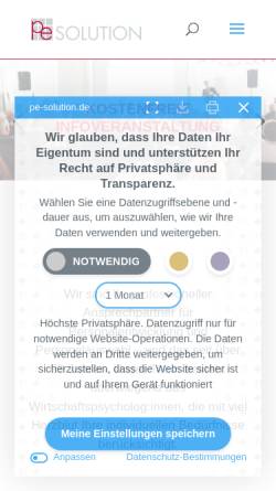 Vorschau der mobilen Webseite www.pe-solution.de, PE-Solution